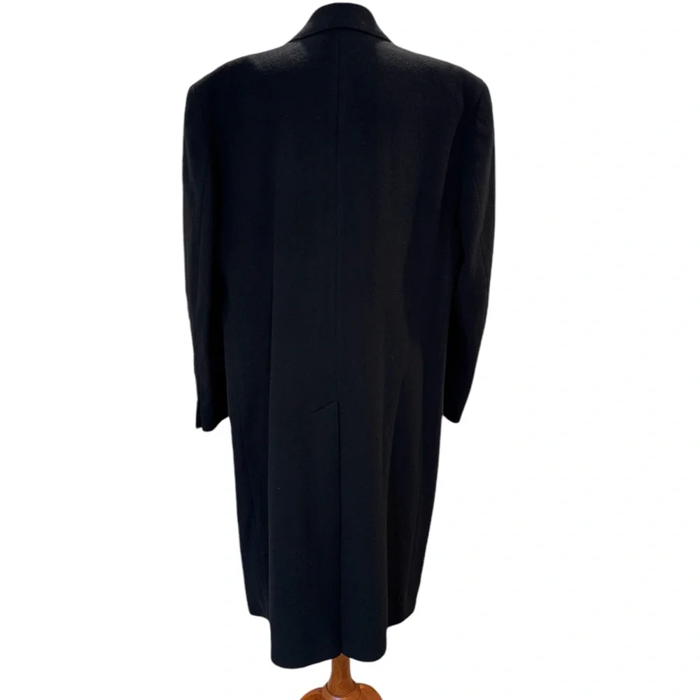 Black Long  Coat Imported Fabric Cashmere Size 44R‎